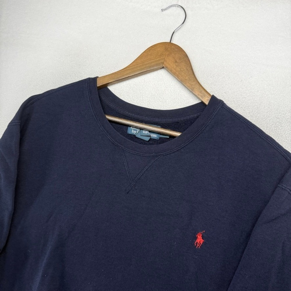 Vintage Ralph Lauren Sweatshirt Mens XXL Navy Blue Crewneck Pony Logo Cotton